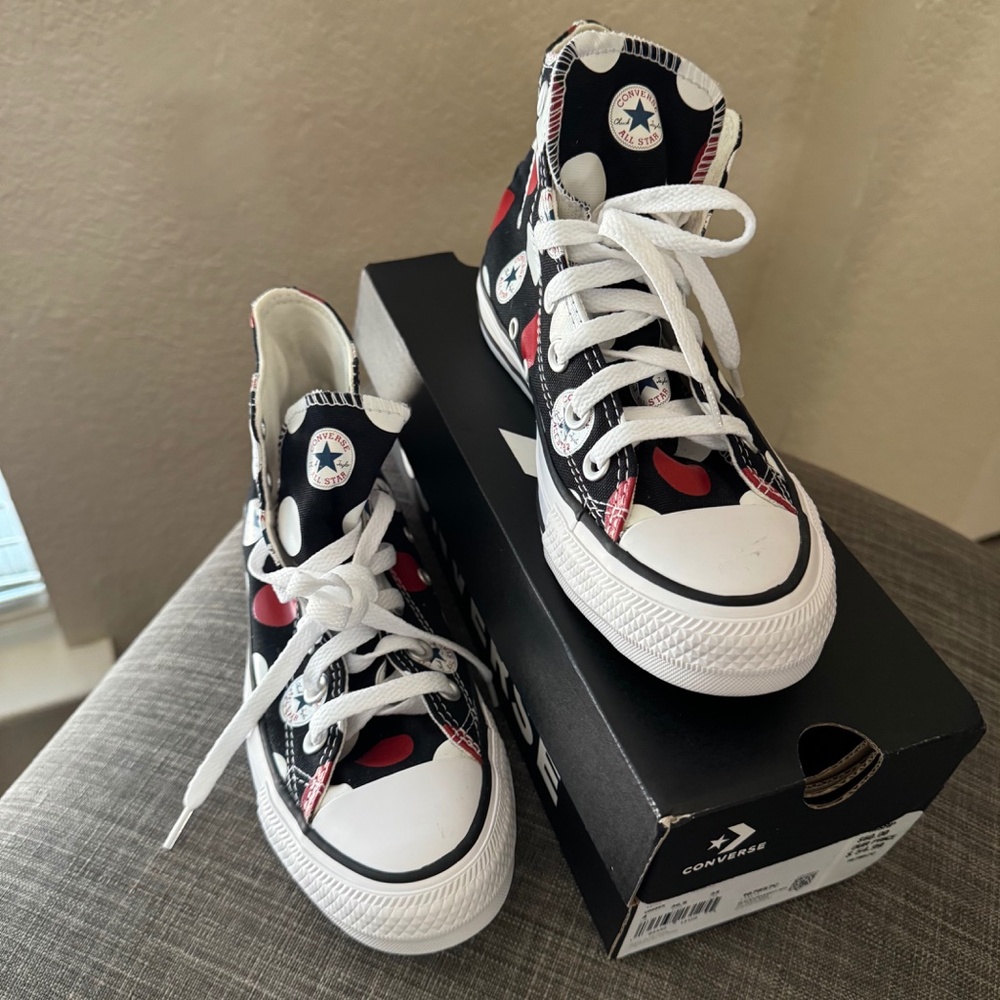 Converse Chuck Taylor All Star Polka Dot High Top Sneakers Size 6 - Picture 3 of 5